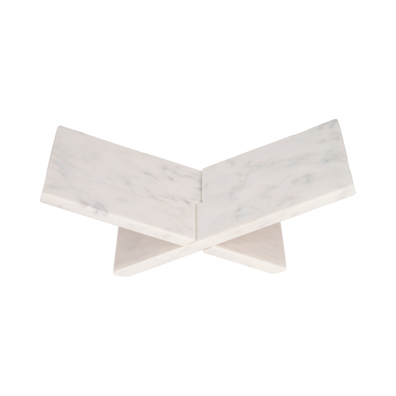 18" Marble Bookstand, White