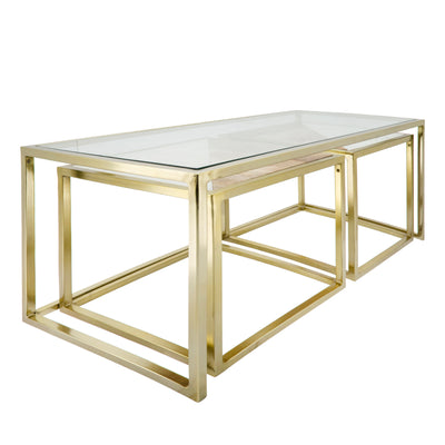 S/3 NESTING COFFEE TABLE, GOLD