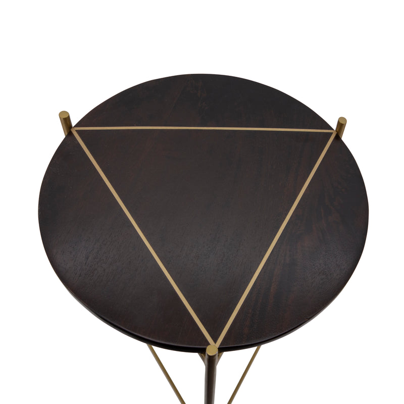 S/2 GEOMETRIC COFFEE TABLE, GOLD