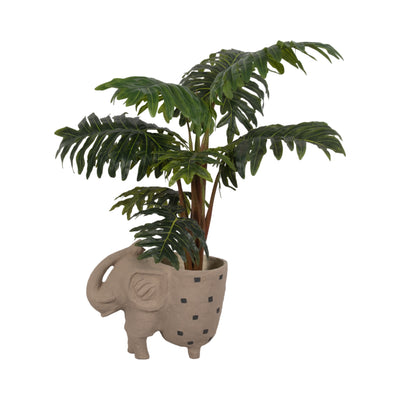 25" Paper Mache Elephant Planter, Ivory