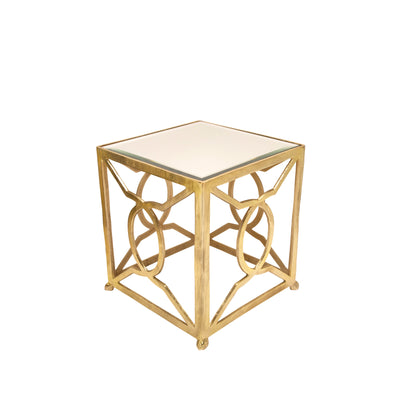 S/2 SQUARE METAL SIDE TABLES, GOLD