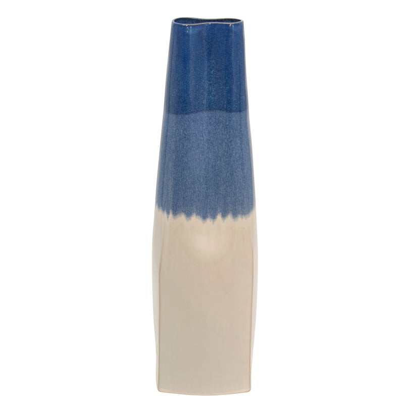 31"H 2-TONE VASE, NAVY