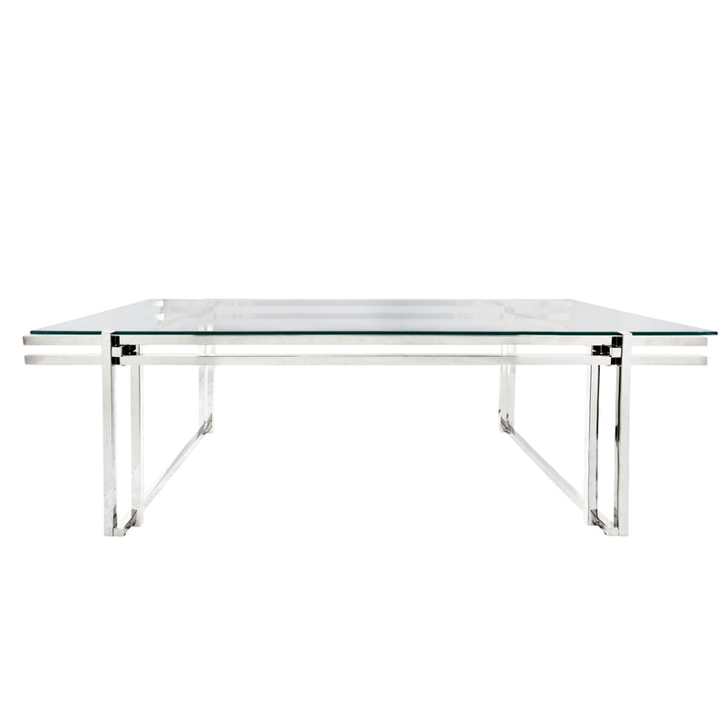 METAL 55" COFFEE TABLE, SILVER