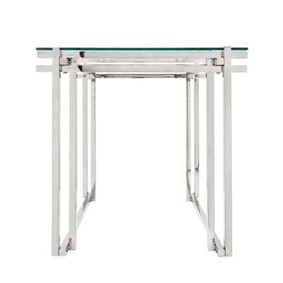 METAL 24" SIDE TABLE, SILVER