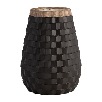 9" Textured Vase, Black