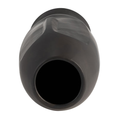 14"H FACE VASE, BLACK