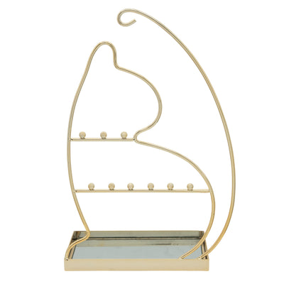 METAL 13" CAT JEWELRY RACK, GOLD