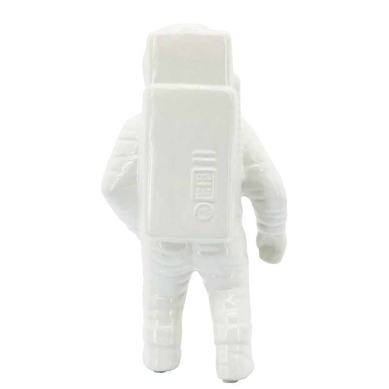 11" ASTRONAUT STATUETTE, WHITE/GOLD