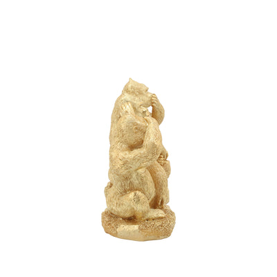 RESIN, S/3 HEAR, SPEAK, SEE NO EVIL MONKEYS, GOLD