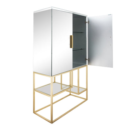 METAL, 63"H CABINET, GOLD