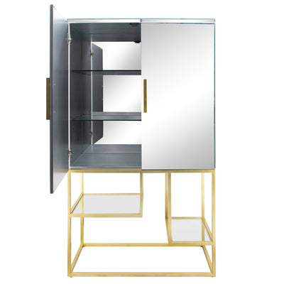 METAL, 63"H CABINET, GOLD