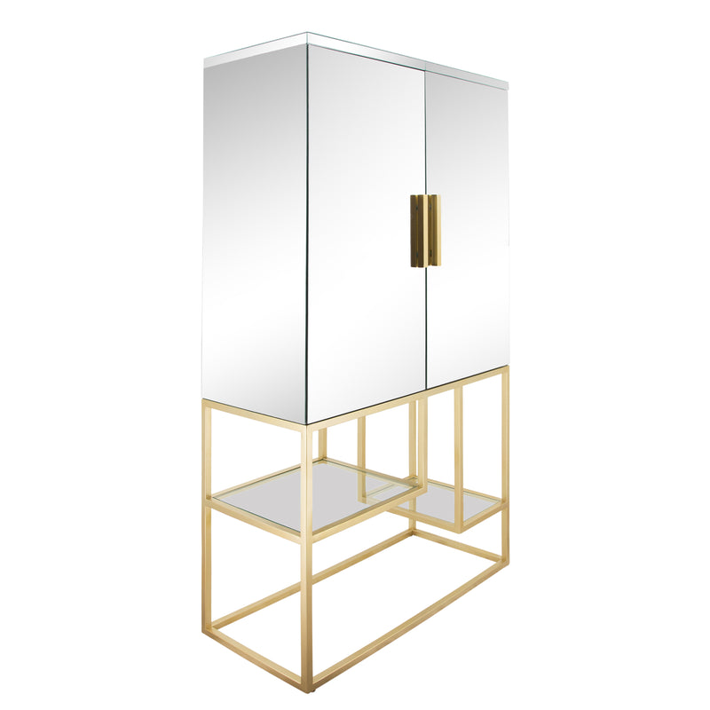 METAL, 63"H CABINET, GOLD