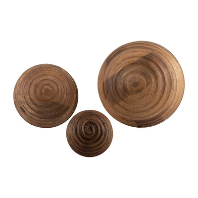 4" WOODEN ORB W/ RIDGES, NATURAL