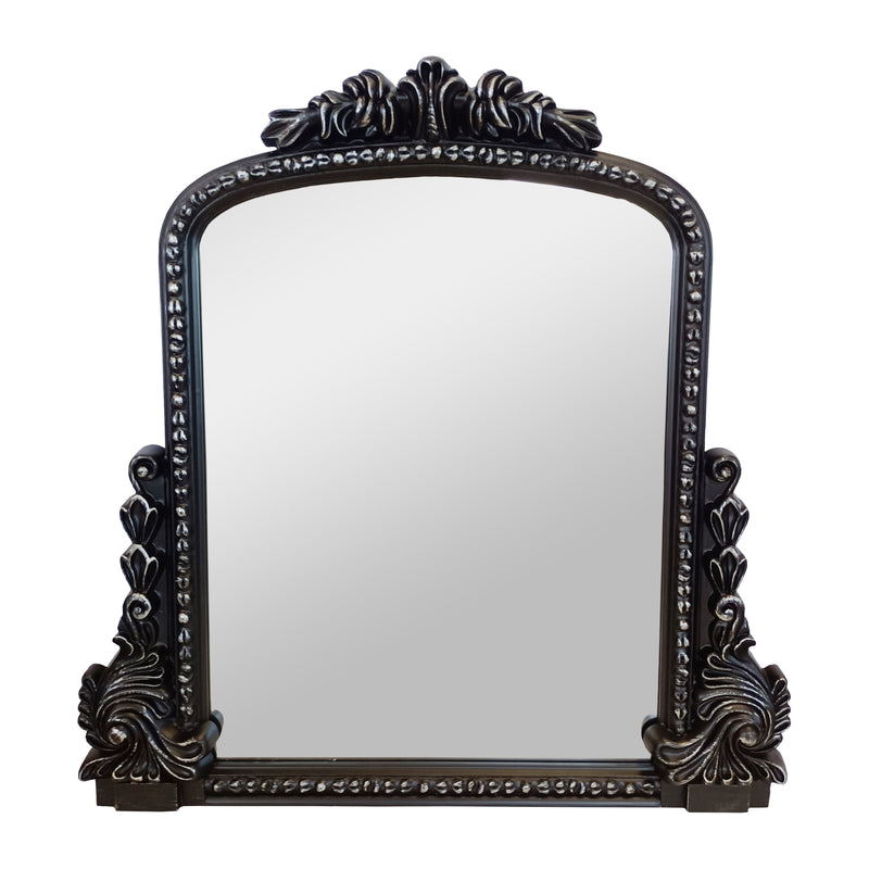 WOOD, 39", MIRROR WITH ANTIQUE FRAME, BLACK