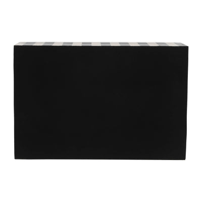 Resin, S/2 10/12" Harlequin Boxes, Black/White