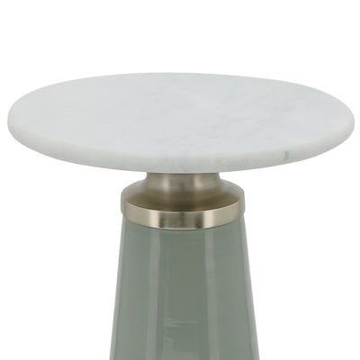 Marble Top, 21"H Nebular Side Table, Gray