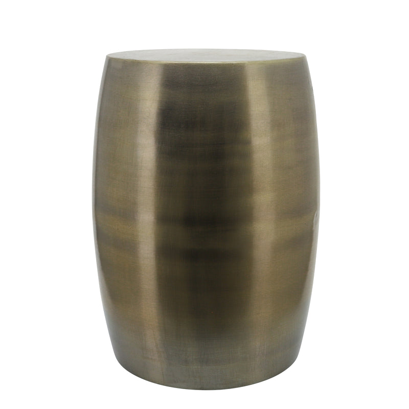 Metal, 18"H Barrel Shaped Stool, Gold