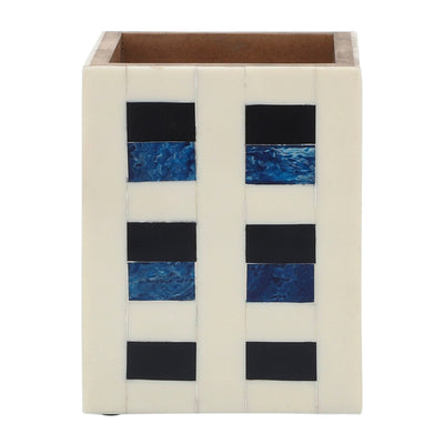 Resin 3X4 Squares Pencil Cup, Multi