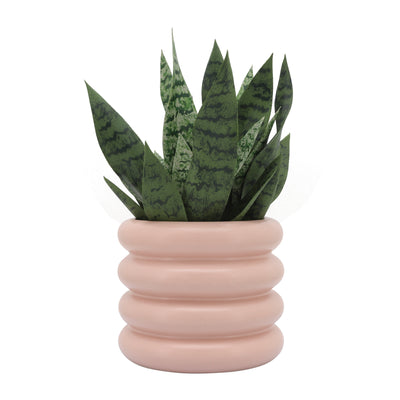 CER, 10" BIBENDUM PLANTER, DUSTY ROSE