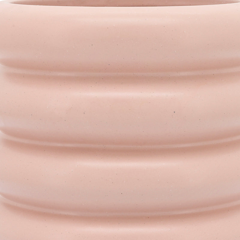 CER, 10" BIBENDUM PLANTER, DUSTY ROSE