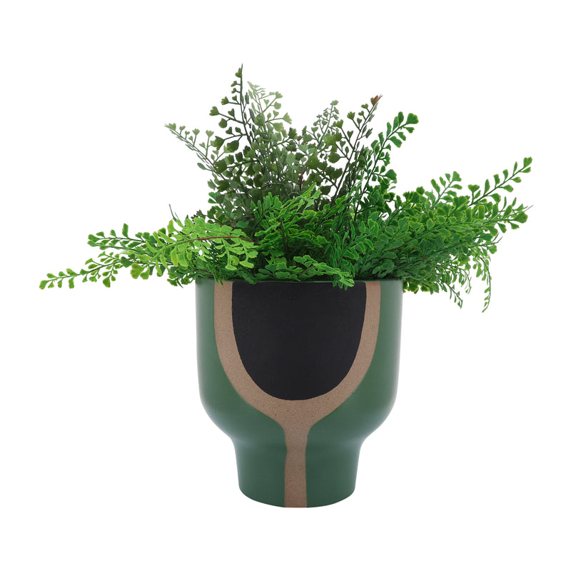 CER, 10" MUSHROOM PLANTER, OLIVE