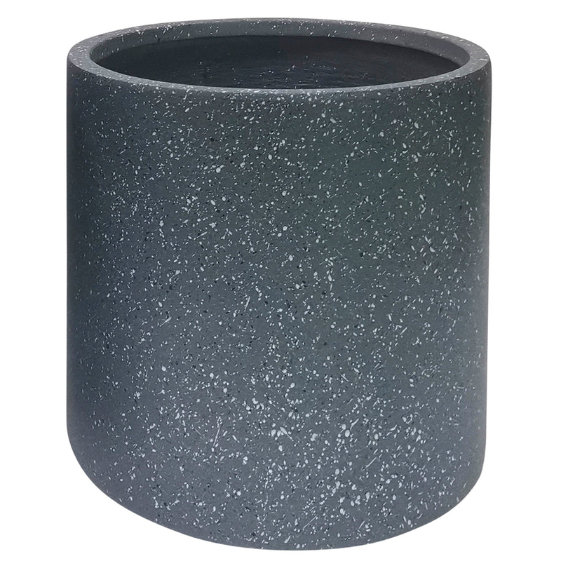 Resin, S/2 13/16"D Round Nested Planters, Gray