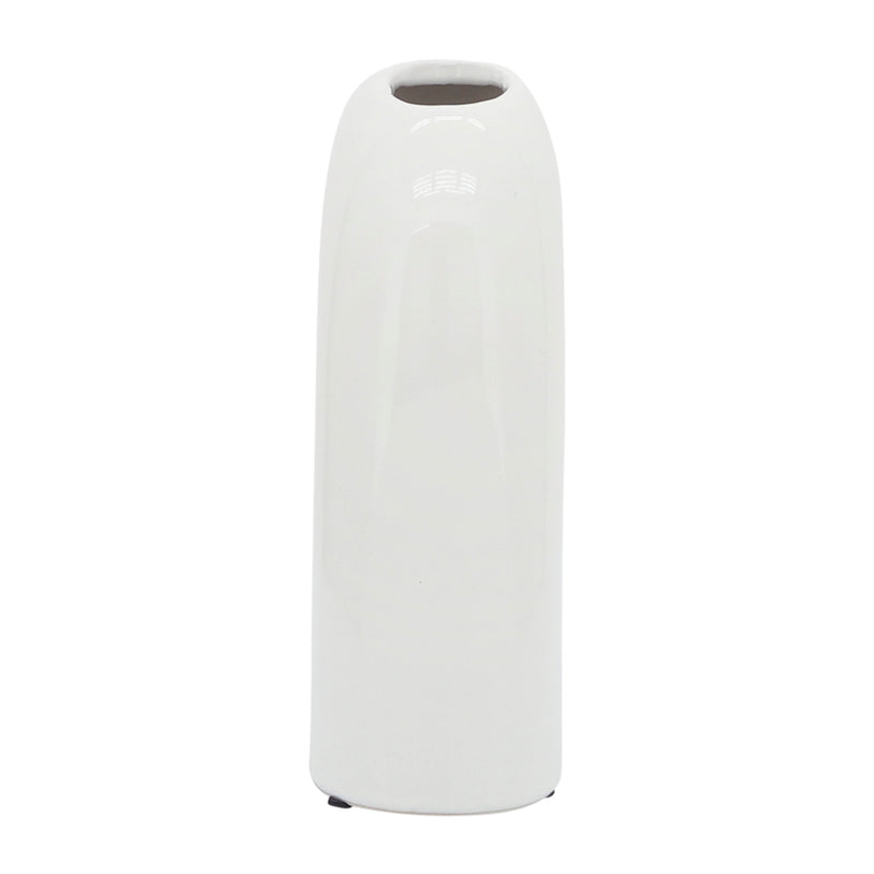 CER, 8" HORSESHOE VASE, WHITE