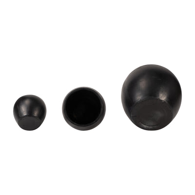 Resin, S/3 11/14/20"D Nested Planters, Black