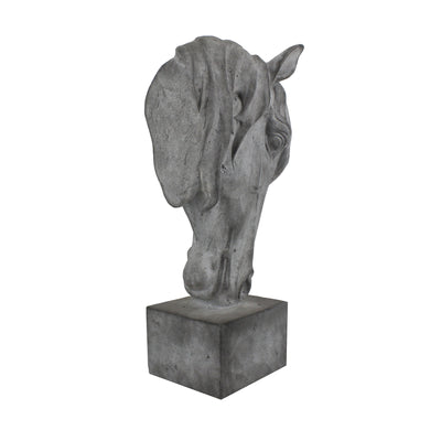 RESIN, 32"H HORSE HEAD, GRAY