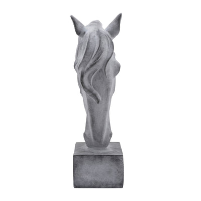 RESIN, 32"H HORSE HEAD, GRAY