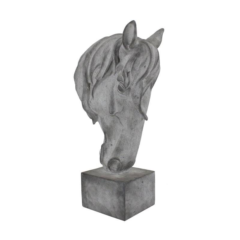 RESIN, 32"H HORSE HEAD, GRAY