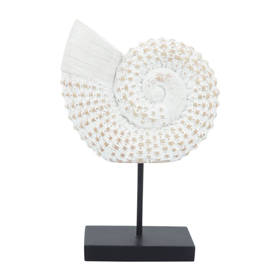Resin, 12"H Shell On A Stand, White
