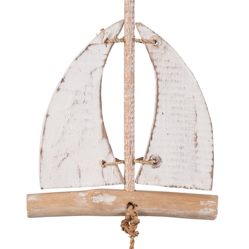 Wood, 43" Hanging Sailboats, Natural