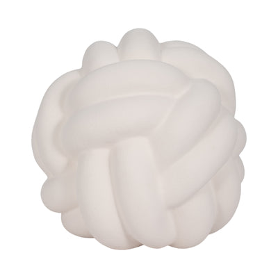 9" Knot Orb Rough Texture, White