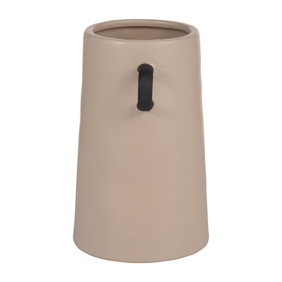 CER, 9"H EARED VASE, IRISH CREAM