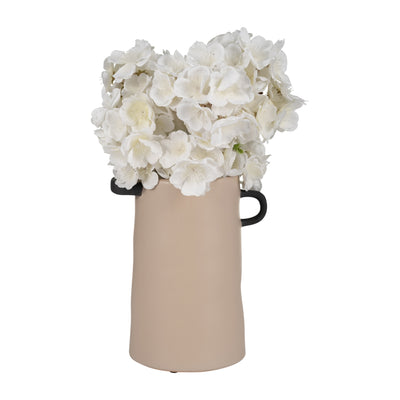 CER, 9"H EARED VASE, IRISH CREAM