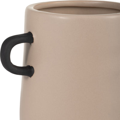 CER, 9"H EARED VASE, IRISH CREAM