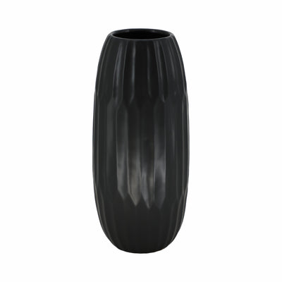 CERAMIC 16" VASE , BLACK