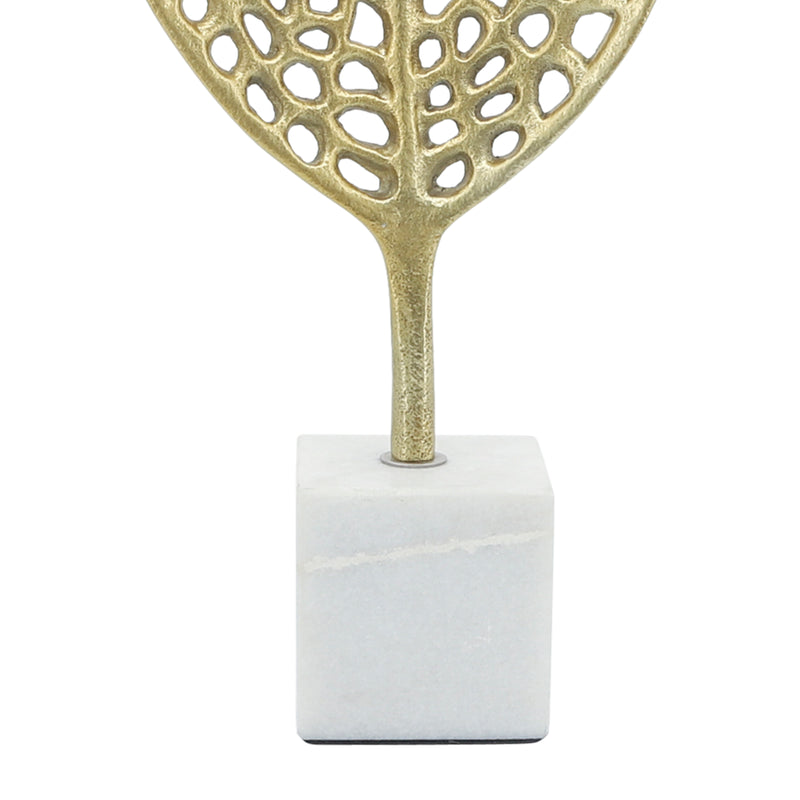 METAL, 24"H LEAF ON STAND, GOLD