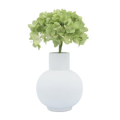 Cer, 8"H Bulbous Vase, White