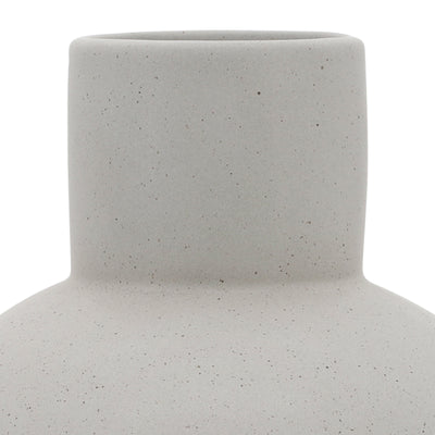 Cer, 8"H Bulbous Vase, White