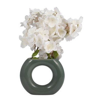 CER, 5" DONUT VASE, DARK SAGE