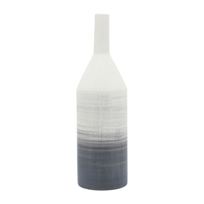 Cer, 22"H Matte 2 Tone Bottle Vase, Gray