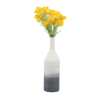 Cer, 22"H Matte 2 Tone Bottle Vase, Gray