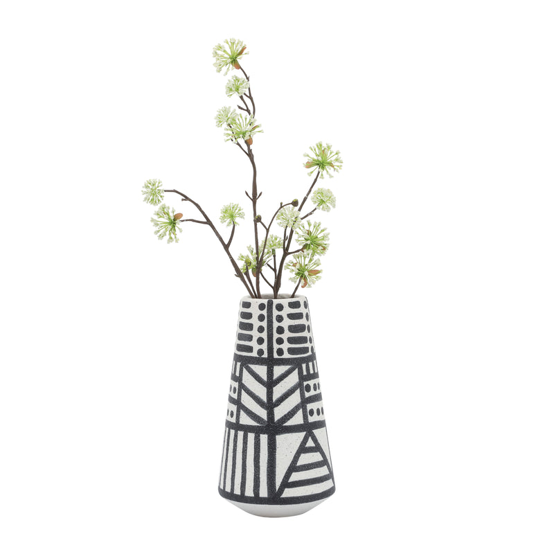 CER, 8" ECLECTIC VASE, BLACK/WHITE