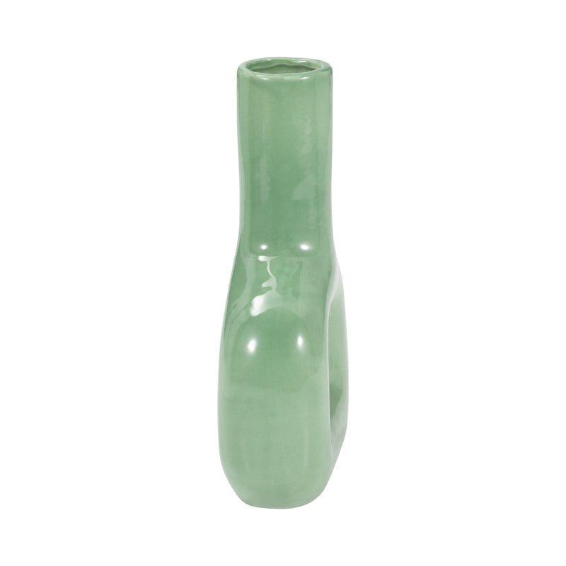 DOL, 8" OPEN CUT VASE, DARK SAGE