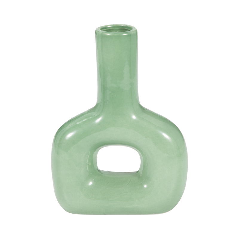 DOL, 8" OPEN CUT VASE, DARK SAGE