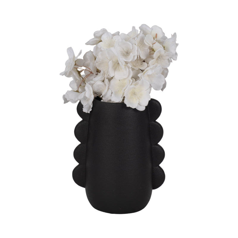 DOL, 7" EARED VASE, BLACK