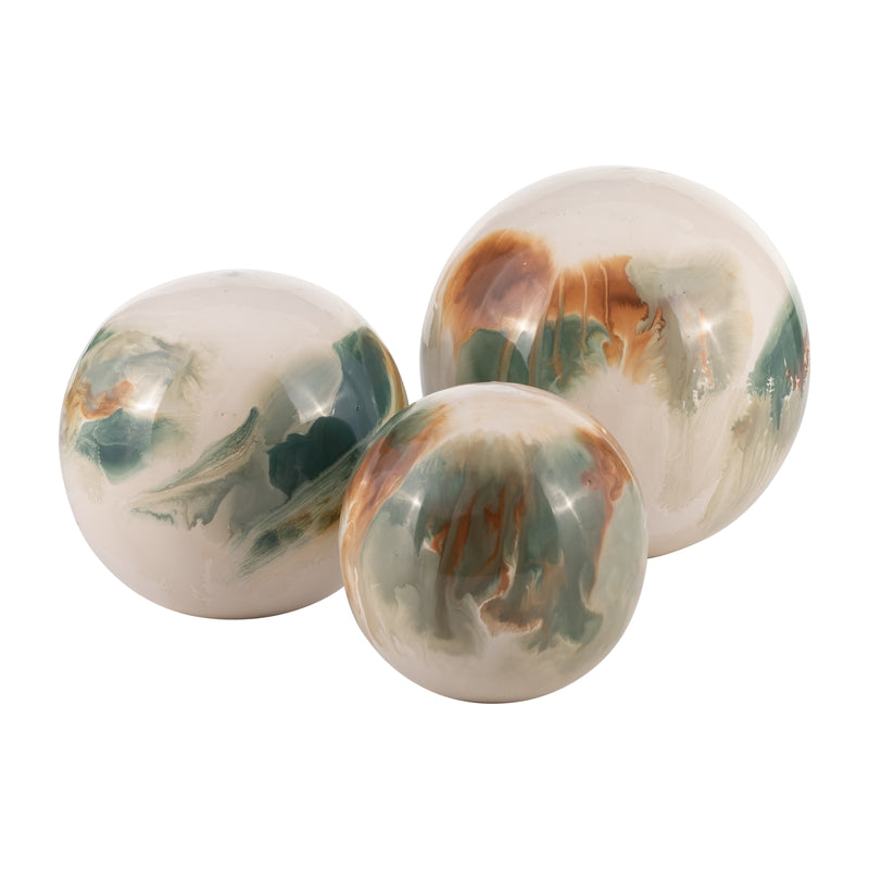 IRON,S/3 4,5,6",COLORED STAINED DECO BALLS,WHITE