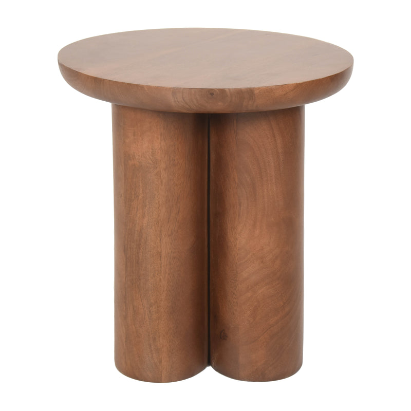 Wood, 18"H Modern Farmhouse Side Table, Brown